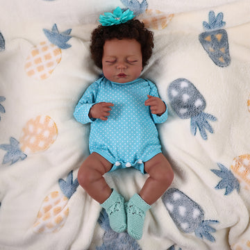 Babeside Lucy 20 inch Lifelike Reborn American African Baby Doll Baby Girl Blue Spots