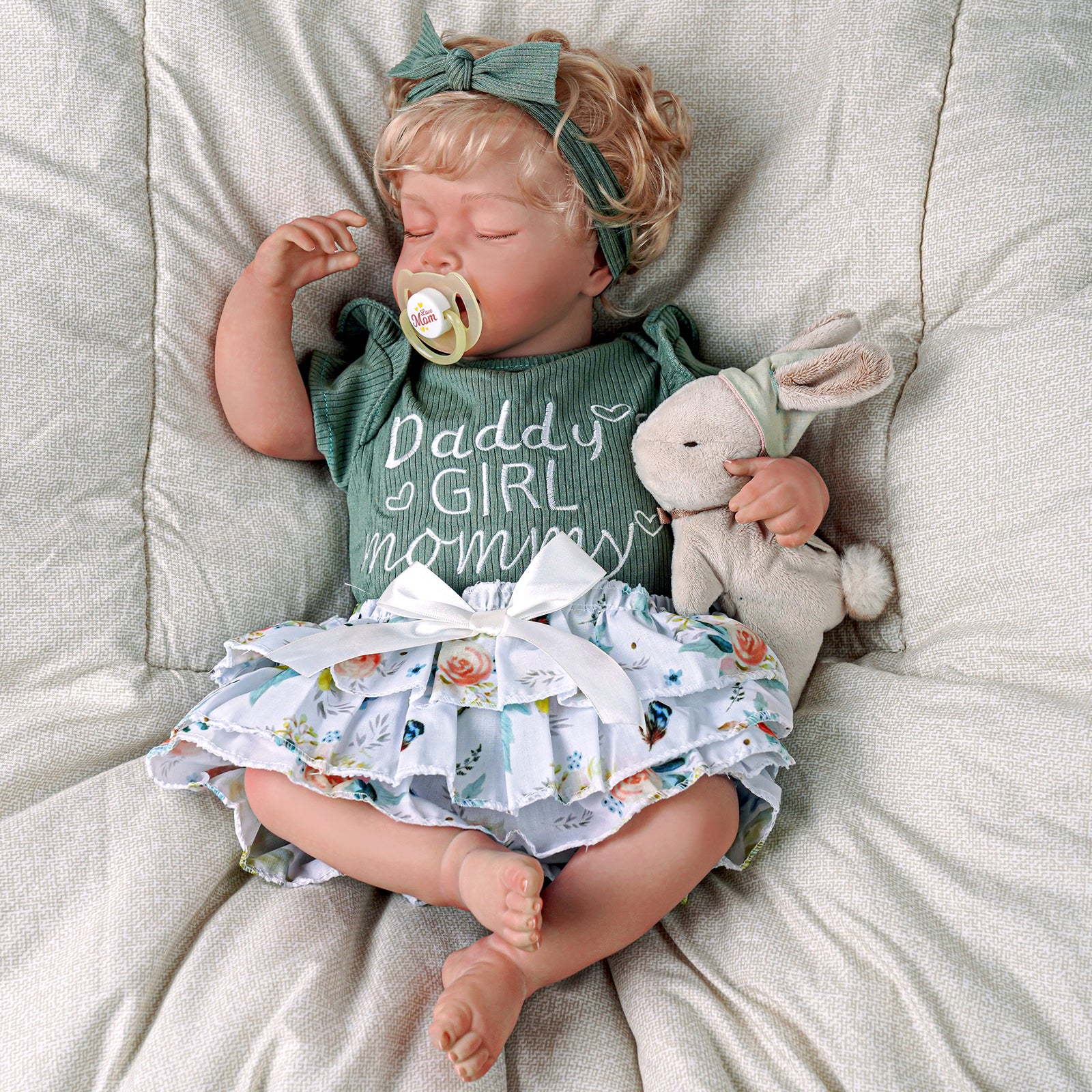 Babeside Linda 20'' Realistic Reborn Baby Doll Girl that Look Real Green Sleeping Lovely