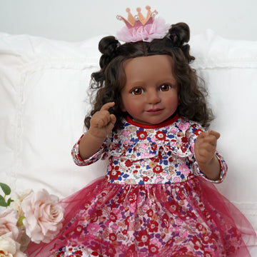 Babeside 20'' African American Reborn Girl Kiki Baby Dolls - Real Life Poseable Toddler Baby Dolls