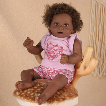 Babeside Stella 20'' Reborns Girl Love African American Toddler Baby Dolls with Heartbeat Coos and Breath