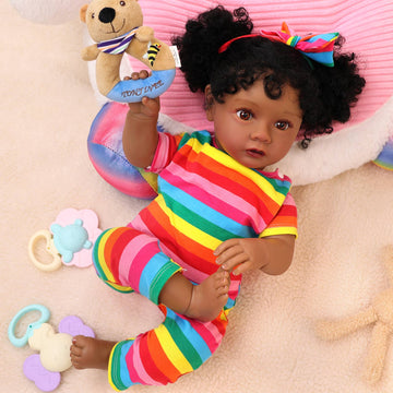 Babeside Daisy 20'' Realistic Reborn Baby Doll Girl African American Princess with Heartbeat Coos and Breath