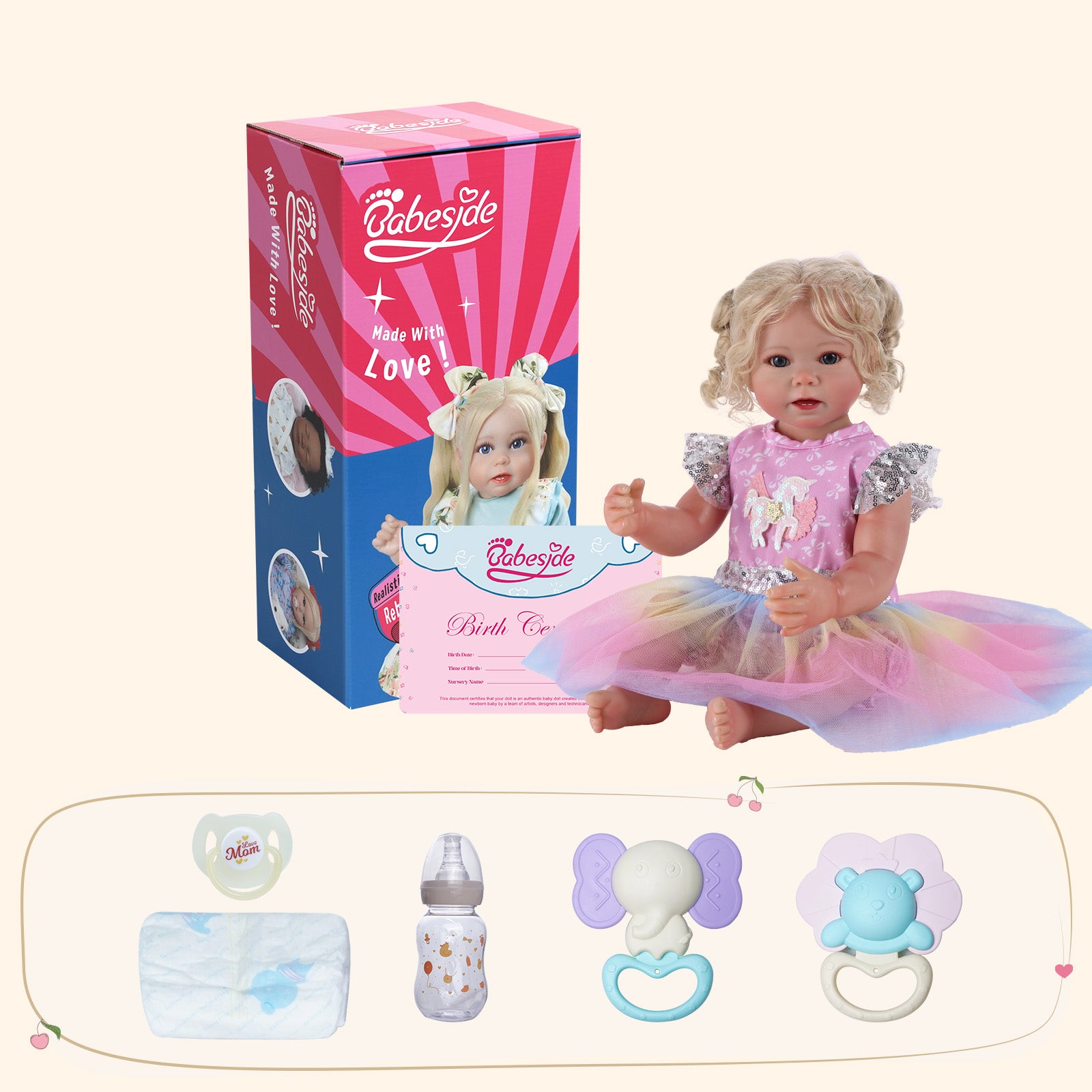 Babeside Stella 20'' Princess Baby Rainbow Girl