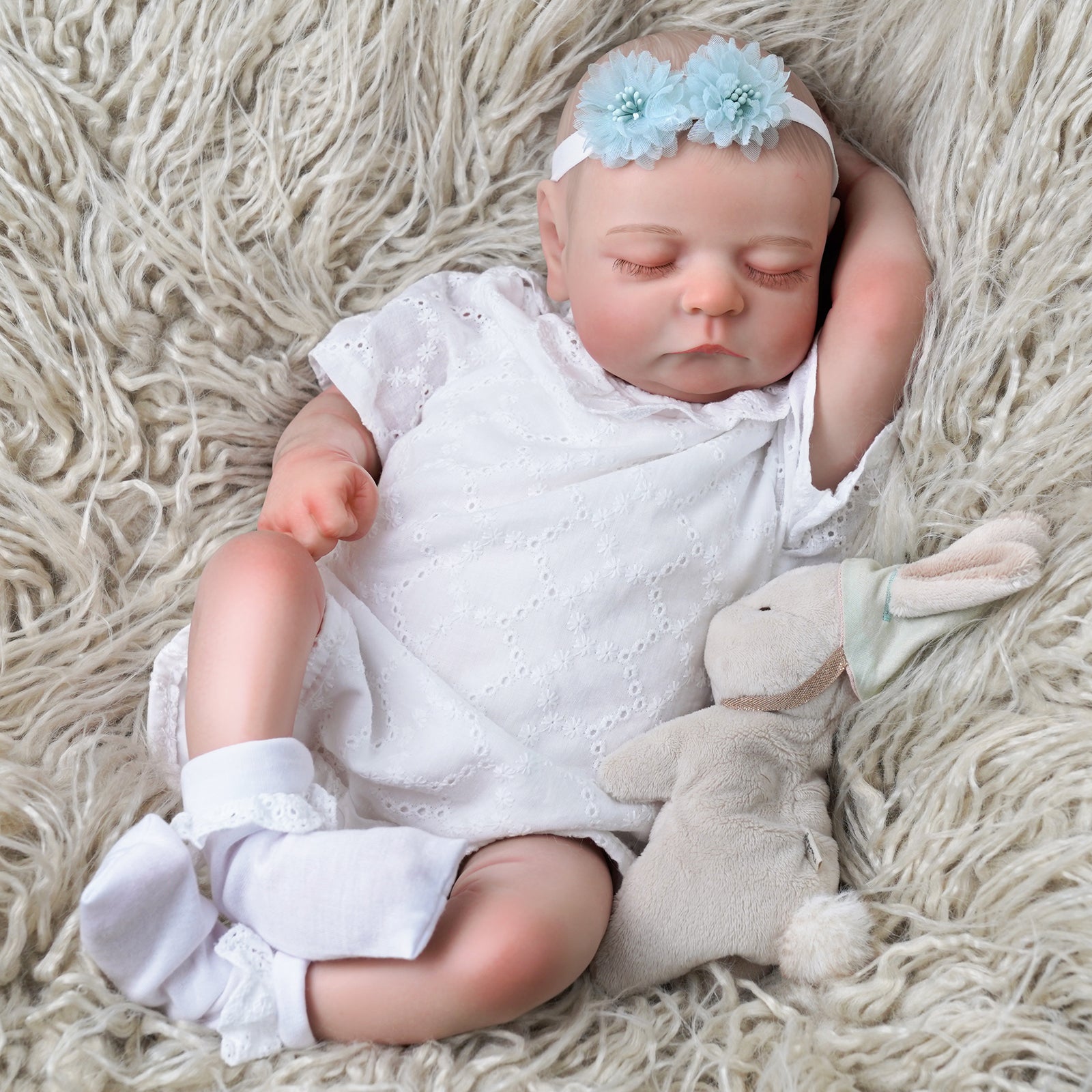 Babeside Noah 20" Realistic Reborn Baby Dolls Infant Girl Sleeping Flower Angel