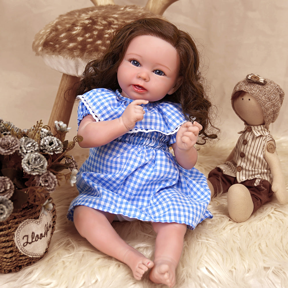 Babeside Stella 20'' Reborn Baby Doll Blue: Love at First Sight that Look Real with Heartbeat Coos and Breath