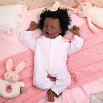 Babeside 17'' Reborns Girl Twinnie - Real Life Poseable African American Toddler Baby Dolls