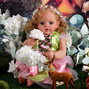 Babeside Holly 17'' Reborn Baby Doll Girl Long Blonde Hair Soft And Lovely Flower Fairy Green (Pre-Order, Ship Date: About March 10)