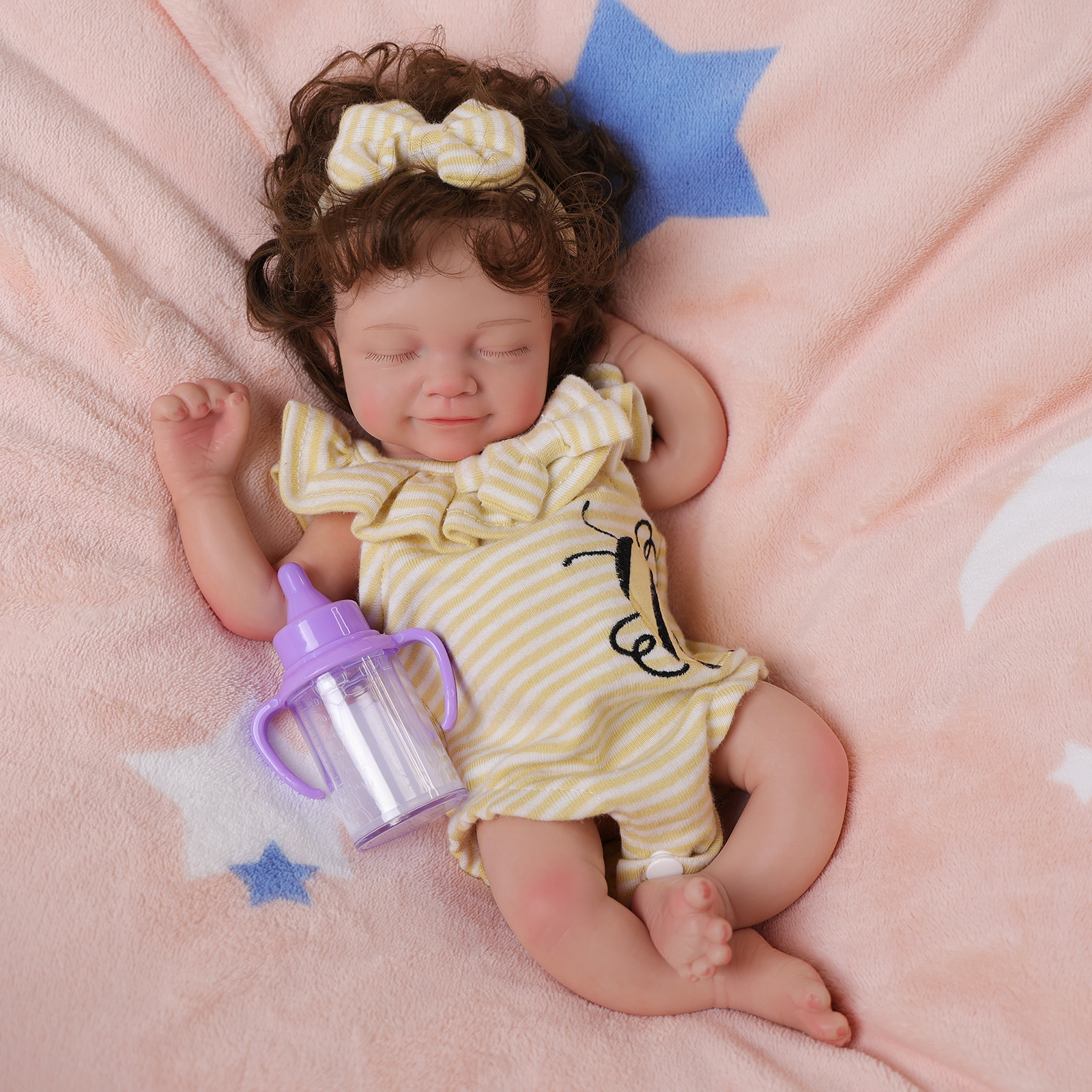 Babeside Cookie 12'' Full Silicone Reborn Baby Doll Cute Girl Asleep Honeybee Onesie(Pre-Order, Ship Date: March 10）