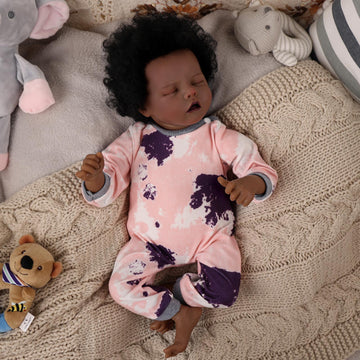 Babeside 17'' Reborns Boy Twinnie - Real Life Poseable African American Toddler Baby Dolls