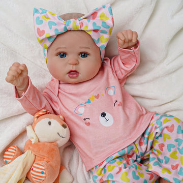 Babeside Bailyn 20'' Cutest Realistic Reborn Baby Doll Blue Eyes Girl with Heartbeat Coos and Breath