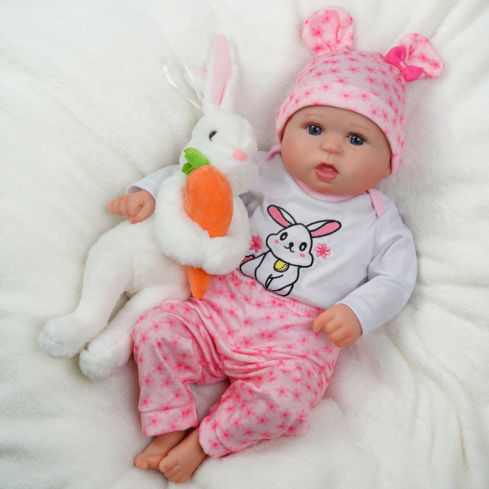 Babeside Bailyn 20'' Cutest Realistic Reborn Baby Doll Blue Eyes Girl with Heartbeat Coos and Breath