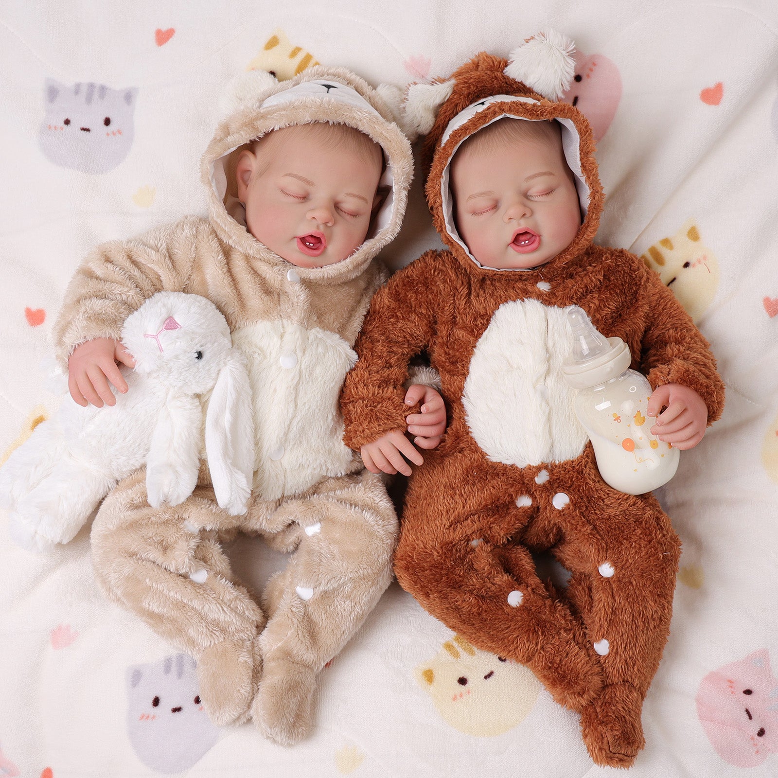 Babeside Bobo 20" Realistic Reborn Baby Dolls Adorable Boy Sleeping Soft And Lovely Twins