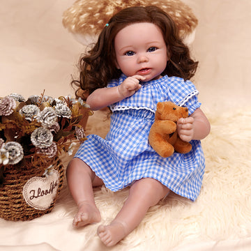 Babeside Stella 20'' Reborn Baby Doll Blue: Love at First Sight that Look Real with Heartbeat Coos and Breath