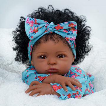 Babeside 20'' Smiling Baby African American Girl Laney with Heartbeat Coos and Breath