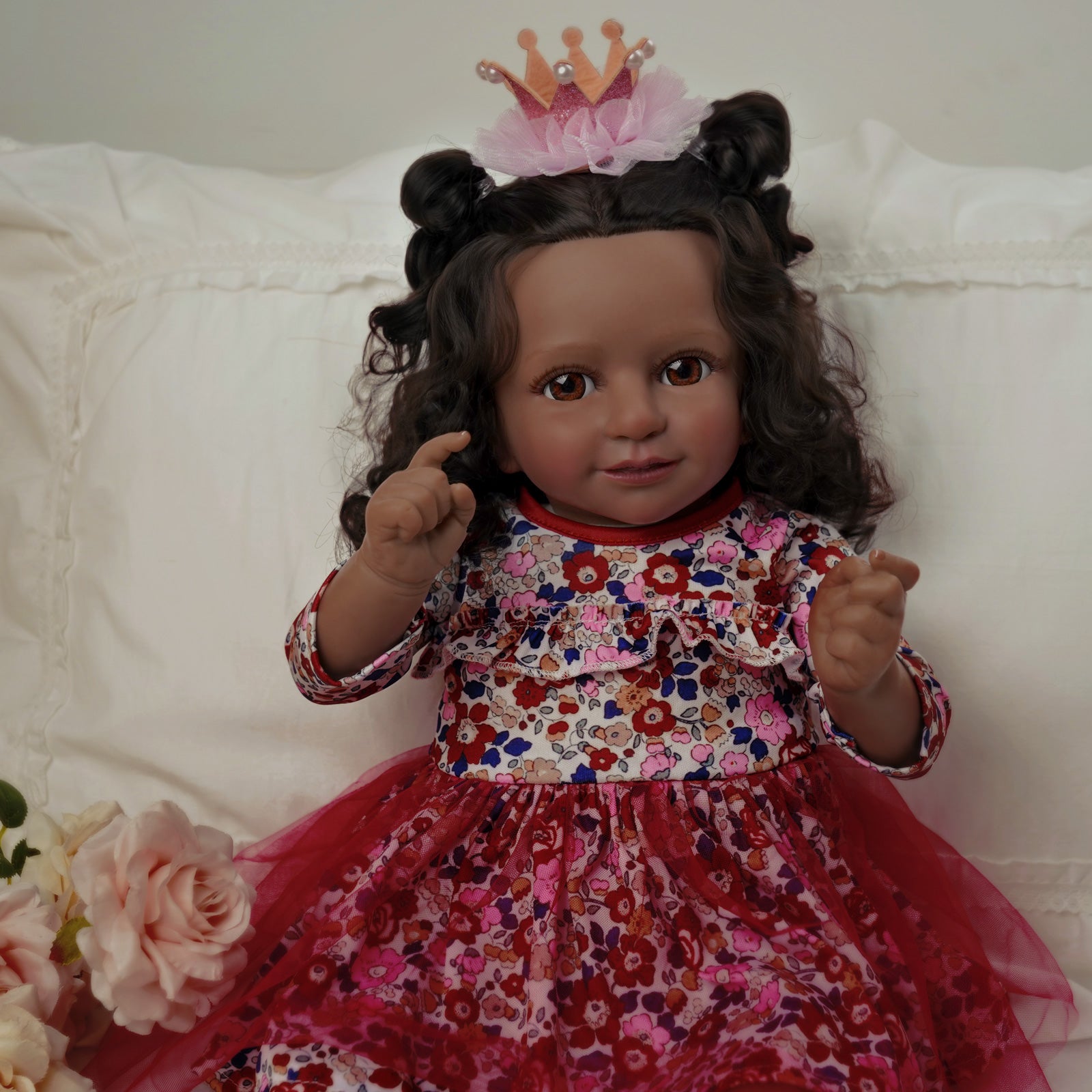 Babeside 20'' African American Reborn Girl Kiki Baby Dolls - Real Life Poseable Toddler Baby Dolls