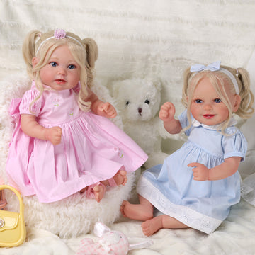 Babeside Stella & Doreen 20'' Realistic Reborn Baby Girl Doll Twins Beautiful Minimalist Dress