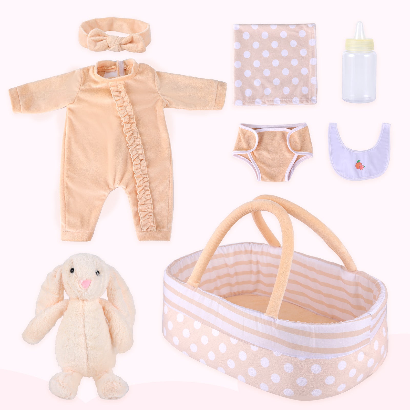 [Suitable for 17-22'' Dolls] Babeside Reborn Baby Essentials-8pcs Set Yellow