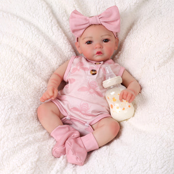 Babeside Megan 17'' Realistic Reborn Baby Doll Awake Girl Sweet Pink