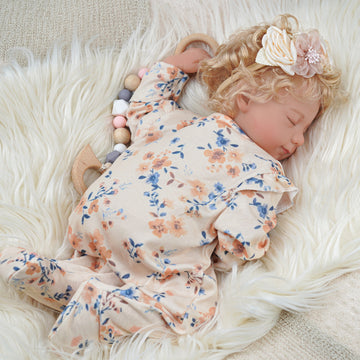 Babeside 17'' Realistic Reborn Baby Doll Sleeping Adorable Girl Floral Suit Lottie