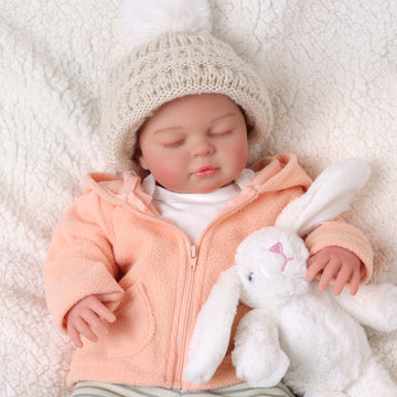 Babeside Willow 20'' Realistic Reborn Baby Doll Sleeping Boy Lambswool Coat with Heartbeat Coos and Breath