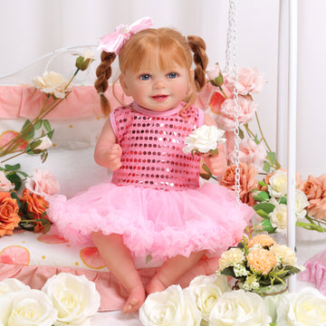 Babeside Doreen 20'' Realistic Reborn Baby Doll Smiling Shiny Pink Princess Girl Awake Sweet And Lovely(Pre-Order, Ship Date: March 12）