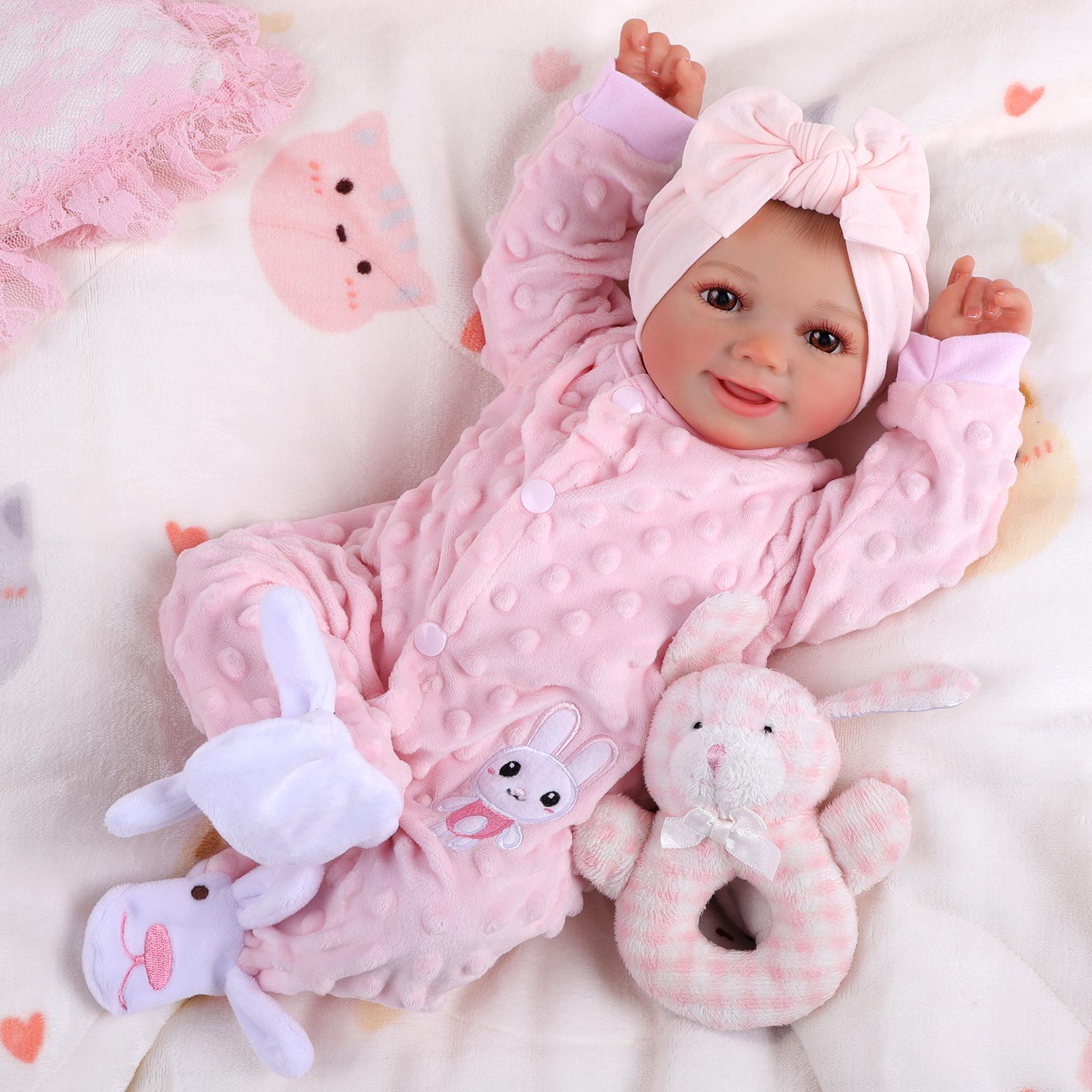 Babeside Sunny 17'' Reborn Baby Doll Brown Eyes Girl