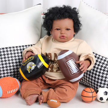 Babeside Laney 20'' Realistic Reborn Baby Doll African American Baseball Boy Lovely Sport Style Awake