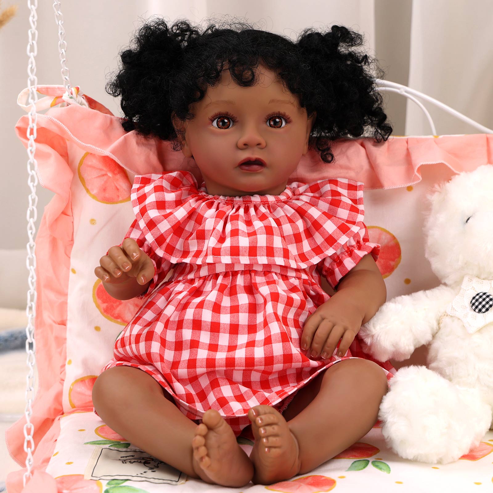 Babeside Daisy 20'' Cutest Realistic Reborn Baby Doll Girl Pink Mood African American Princess