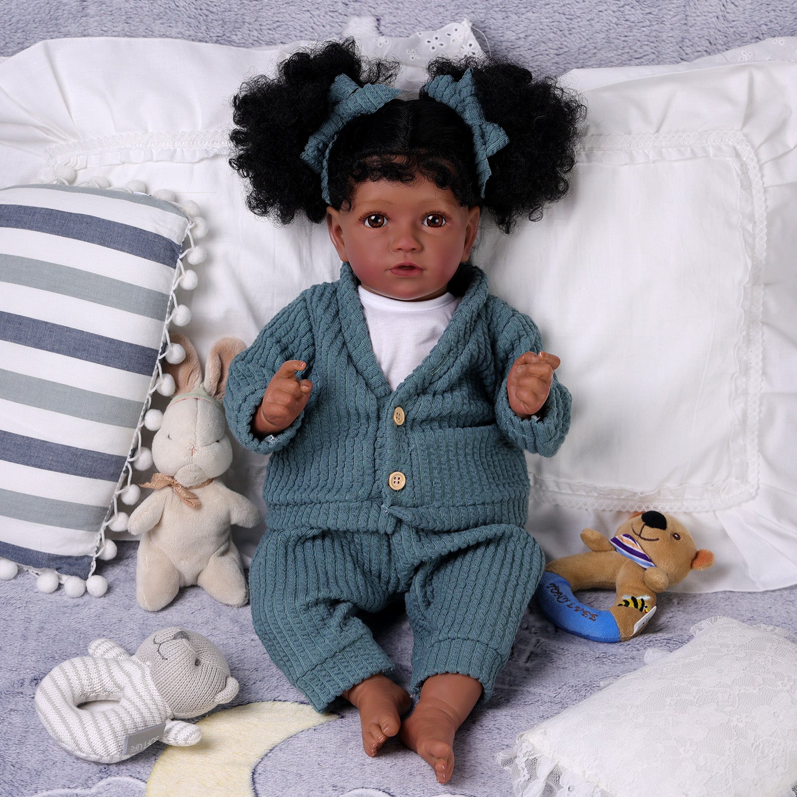 Babeside Celina 20'' Realistic Reborn Baby Doll Girl African American Lovely Lifelike Awake