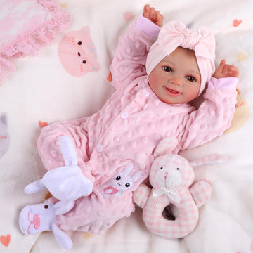 Babeside Sunny 17'' Reborn Baby Doll Brown Eyes Girl with Temperature