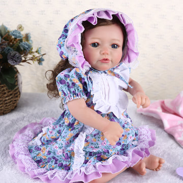 Babeside 20'' Reborn Toddler Doll Purple Skirt Girl Shayla