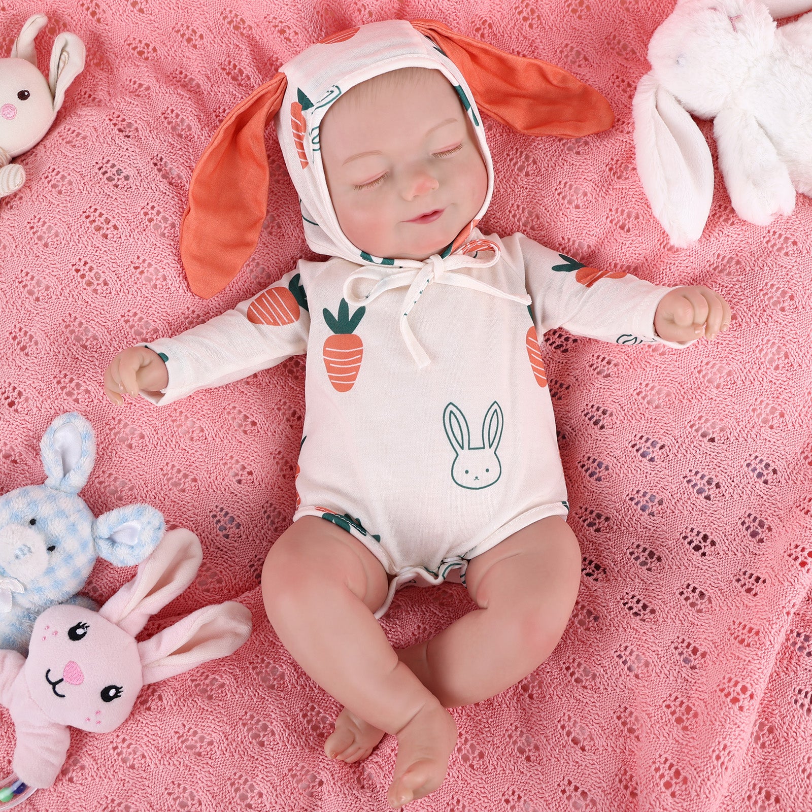 Babeside 20" Sleeping Reborn Baby Doll Newborn Baby Carrot Girl Madge