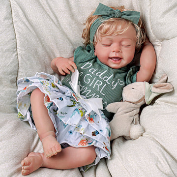 Babeside Linda 20'' Realistic Reborn Baby Doll Girl that Look Real Green Sleeping Lovely With Heartbeat Coos And Breath