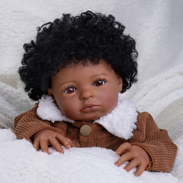 Babeside Laney 18'' Realistic Reborn Baby Doll African American Girl Awake Lovely Vintage Brown