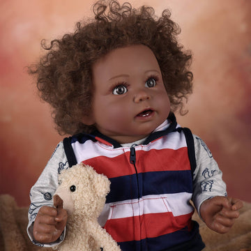 Babeside Stella 20'' Reborns Boy - Real Life Poseable African American Toddler Baby Dolls