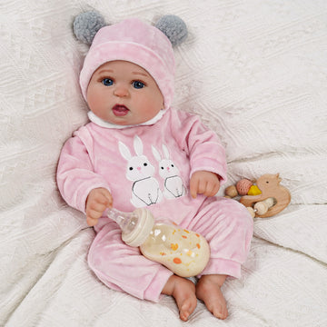 Babeside Bailyn 20'' Cutest Realistic Reborn Baby Doll Pink Bunny Girl