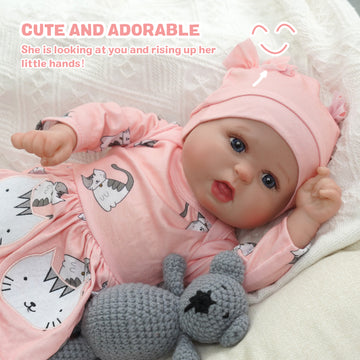 Babeside 20'' Bailyn Cutest Realistic Reborn Baby Doll Kitten Girl with Heartbeat Coos and Breath