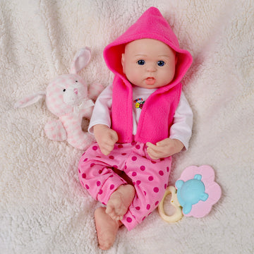 Babeside Bailyn 16'' Full Silicone Reborn Baby Doll Girl Adorable Peach Sweetheart Pink