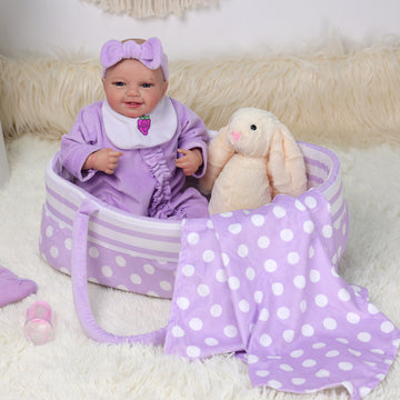 [Suitable for 17-22'' Dolls] Babeside Reborn Baby Essentials-8pcs Set Purple