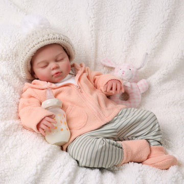 Babeside Willow 20'' Realistic Reborn Baby Doll Sleeping Boy Lambswool Coat with Heartbeat Coos and Breath