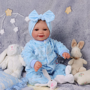 Babeside Sunny 17'' Reborn Baby Doll Girl Soft And Lovely Blueberry Blue