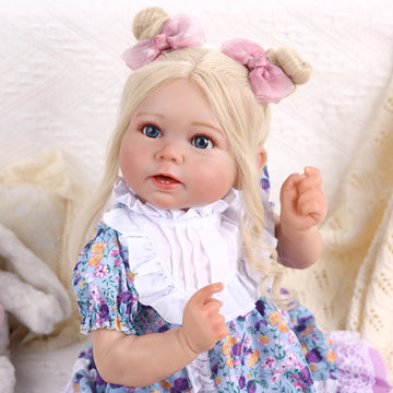 Babeside Stella 20'' Awake Realistic Purple Court Style Blue Eyes Baby Girl