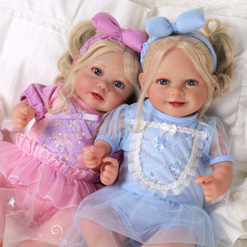 Babeside Stella & Doreen 20'' Realistic Reborn Baby Girl Doll Twins Beautiful Princess Dress