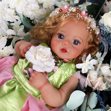 Babeside Holly 17'' Reborn Baby Doll Girl Long Blonde Hair Soft And Lovely Flower Fairy Green (Pre-Order, Ship Date: About March 10)