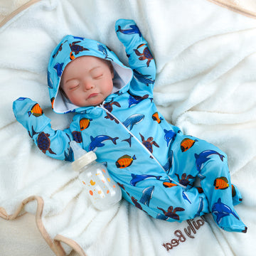 Babeside 17'' Cutest Realistic Reborn Baby Doll Boy Blue Ocean Fish Karen