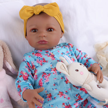 Babeside 20'' Reborn Girl Laney - Real Life Blue Suit African American Infant Baby Doll