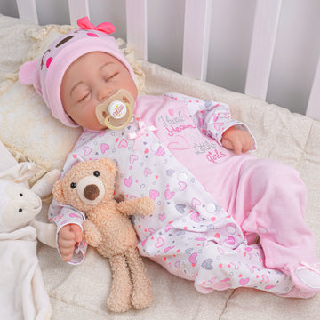 Babeside Connie 20'' Realistic Reborn Girl Baby Doll Sleeping Pink Lovely Hearts Sweet