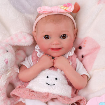 Babeside Sunny 12'' Full Silicone Reborn Baby Doll Lifelike Girl Awake Lovely Rabbit