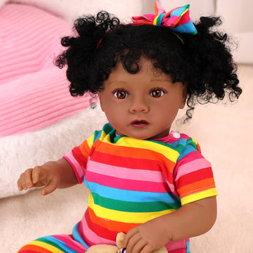 Babeside Daisy 20'' Cutest Realistic Reborn Baby Doll Girl Pink Mood African American Princess