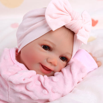 Babeside Sunny 17'' Reborn Baby Doll Adorable Brown Eyes Girl with Heartbeat and Coos