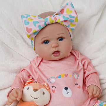 Babeside Bailyn 20'' Cutest Realistic Reborn Baby Doll Blue Eyes Girl with Heartbeat Coos and Breath